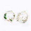 Golden Plated Alloy Enamel Bunny Pendants ENAM-L024-L01-G-2