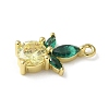 Brass Micro Pave Cubic Zirconia Pendants KK-P290-02C-G-2