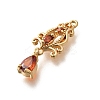Brass Micro Pave Cubic Zirconia Pendants KK-K378-65G-01-2