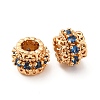 Brass Micro Pave Cubic Zirconia European Beads KK-H513-06G-2