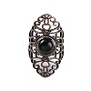 Natural Obsidian Retro Finger Rings RJEW-B067-02R-29-2