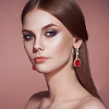 4 Pairs 4 Colors Glass Teardrop Dangle Earrings EJEW-AN0003-95-6