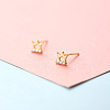 Brass Micro Pave Clear Cubic Zirconia Stud Earrings FS-WGE47D1-09-1