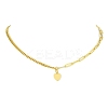 Brass Pendant Necklaces with Curb & Paperclip Chains NJEW-JN04608-01-1