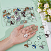 32 Pcs 8 Colors Natural Gemstone Tree of Life Keychains KEYC-PH01571-3