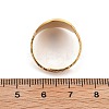 Flat Round 304 Stainless Steel Open Cuff Ring for Women LS-RJEW-M049-01G-02-3