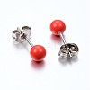 Tarnish Resistant 304 Stainless Steel Spray Painted Stud Earrings EJEW-H353-07-C-3