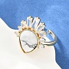 Brass with Mixed Stone Finger Rings GG-CBACC2B-07G-3