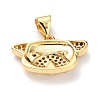 Brass Micro Pave Cubic Zirconia Pendants ZIRC-H120-01G-3