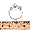 Brass Micro Pave Clear Cubic Zirconia Cuff Open Rings CU-CBA5C10-15P-4