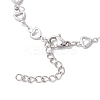 304 Stainless Steel Hollow Heart Link Chain Anklets for Women AJEW-AN00684-4
