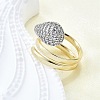 Brass Micro Pave Clear Cubic Zirconia Cuff Rings for Women RJEW-G347-15GP-1