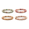 8.5mm Dyed Natural Maifanite/Maifan Stone Round Beads Stretch Bracelet for Girl Women BJEW-JB07178-1
