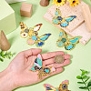 6Pcs 6 Styles Rack Plating Alloy Enamel Big Pendants ENAM-TA0002-76-6