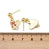 Brass Micro Pave Clear Cubic Zirconia Heart Dangle Stud Earrings EJEW-S277-12G-7