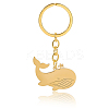 6Pcs Whale Stainless Steel Pendants Keychain KEYC-BBC0001-12A-6