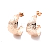 Ion Plating(IP) 304 Stainless Steel Chunky C-shape Stud Earrings EJEW-P198-05RG-1