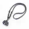 Non-Magnetic Synthetic Hematite Pendant Necklaces NJEW-P190-18-1