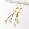 Elegant Classic 201 Stainless Steel Butterfly Tassel Stud Earrings FG5596-1