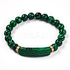 Synthetic Malachite Beads Stretch Bracelets BJEW-T022-04K-1-2