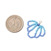 3Pcs Glass Seed Beaded Shell Shapes Pendants PALLOY-MZ01174-2