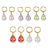 Acrylic Teardrop Dangle Hoop Earrings EJEW-JE05279-1