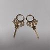 Star Brass Dangle Huggie Hoop Earrings EJEW-SW00001-02-1
