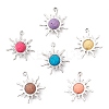 Dyed Natural Lava Rock Pendants PALLOY-JF04475-1