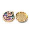 Light Gold Tone Alloy Enamel Pendants ENAM-B028-35KCG-03-2