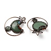 Natural Green Aventurine Brass Star Moon Big Pendants G-H316-01R-04-2