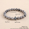 Natural Map Stone Round Beaded Stretch Bracelets for Men Women OI3299-8-1
