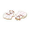 Light Gold Plated Alloy Enamel Pendants ENAM-L040-003LG-2