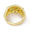 Cubic Zirconia Owl Open Cuff Rings RJEW-P079-01G-03-3