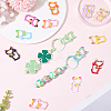 13Pcs 13 Colors Baking Paint Zinc Alloy Enamel Locking Carabiner FIND-SC0021-06-4