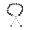 Adjustable Natural Pearl with Brass Chain Slider Bracelets for Women Girl BJEW-T022-16B-2