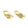 Brass Micro Pave Clear Cubic Zirconia Earring Hooks ZIRC-R112-04G-1