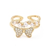 Brass Micro Pave Cubic Zirconia Open Rings RJEW-J017-VC205-2