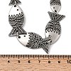 Tibetan Style Alloy Graduated Fish Link Chain Necklaces for Women NJEW-C102-01AS-3
