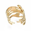 304 Stainless Steel Wave Open Cuff Ring LS-RJEW-T023-31G-2