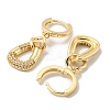 Brass Micro Pave Clear Cubic Zirconia Dangle Hoop Earrings EJEW-E295-27KCG-2