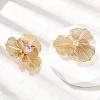 Flower Brass Micro Pave Cubic Zirconia Stud Earrings EJEW-F391-07G-03-3