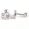 Tarnish Resistant 201 Stainless Steel Barbell Cartilage Earrings EJEW-R147-22-4