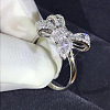 Bowknot Brass Micro Pave Clear Cubic Zirconia Finger Rings for Women FS-WGD928F-01-3