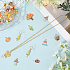 30Pcs 15 Styles Thanksgiving Day Light Gold Plated Alloy Pendants ENAM-SC0010-02-3