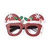 Christmas Plastic & Non-woven Fabric Glitter Glasses Frames AJEW-E053-01C-1