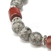 Natural Sesame Jasper Beaded Stretch Bracelet for Women or Men BJEW-JB07732-05-5