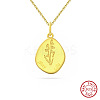 Birth Flower Style 925 Sterling Silver Pendant Necklaces STER-M116-05I-G-1