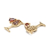 Brass Micro Pave Red Cubic Zirconia Pendants LS-ZIRC-P086-28G-2