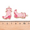 Rack Plating Alloy Enamel Pendants ENAM-N056-384KCG-01-3