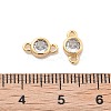 Brass Clear Cubic Zirconia Connector Charms KK-G516-12G-3